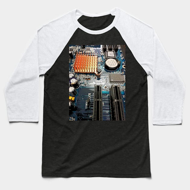 Computer Technology Baseball T-Shirt by KeiKeiCreative